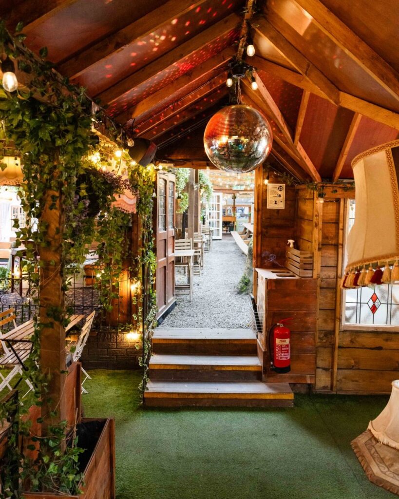 Fairy-lit garden cabin